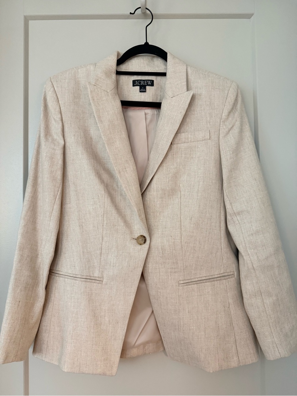 J. Crew Pale Linen Single-Button Blazer